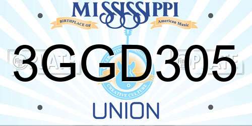 3GGD305 Mississippi License Plate
