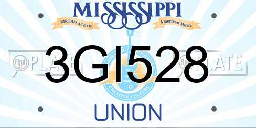 3GI528 Mississippi License Plate