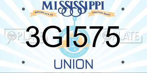 3GI575 Mississippi License Plate