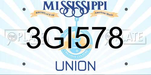 3GI578 Mississippi License Plate