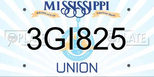 3GI825 Mississippi License Plate