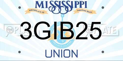 3GIB25 Mississippi License Plate