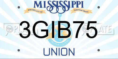 3GIB75 Mississippi License Plate