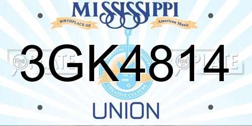 3GK4814 Mississippi License Plate