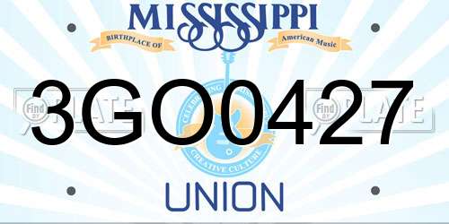 3GO0427 Mississippi License Plate