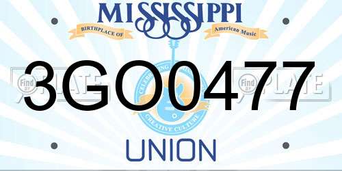 3GO0477 Mississippi License Plate