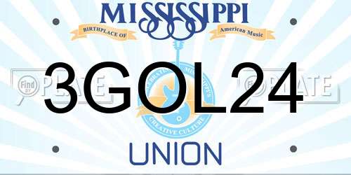 3GOL24 Mississippi License Plate