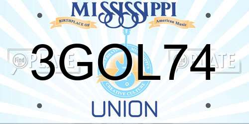 3GOL74 Mississippi License Plate
