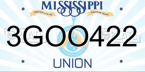 3GOO422 Mississippi License Plate