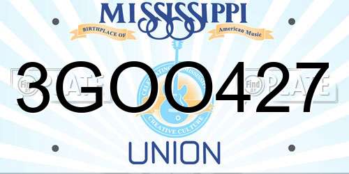 3GOO427 Mississippi License Plate