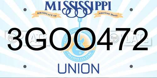 3GOO472 Mississippi License Plate