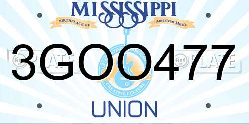 3GOO477 Mississippi License Plate