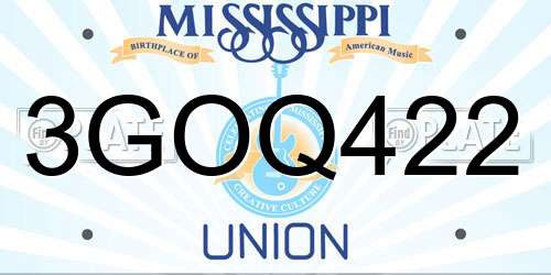 3GOQ422 Mississippi License Plate