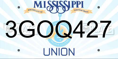 3GOQ427 Mississippi License Plate