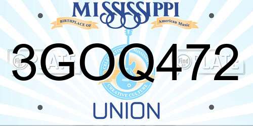 3GOQ472 Mississippi License Plate