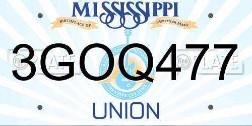 3GOQ477 Mississippi License Plate