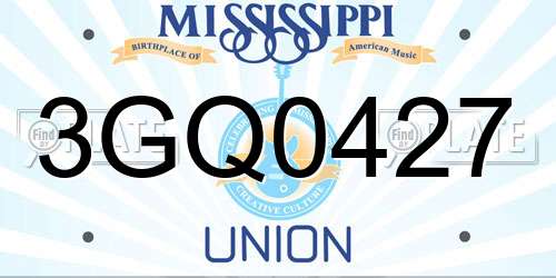3GQ0427 Mississippi License Plate