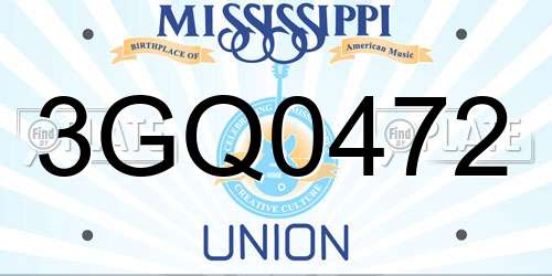 3GQ0472 Mississippi License Plate