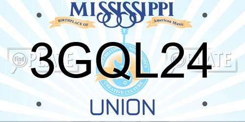 3GQL24 Mississippi License Plate