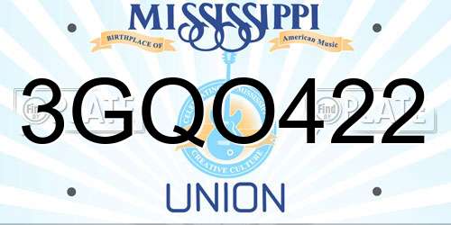 3GQO422 Mississippi License Plate