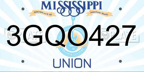 3GQO427 Mississippi License Plate