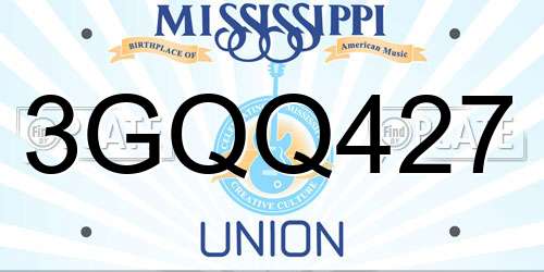 3GQQ427 Mississippi License Plate