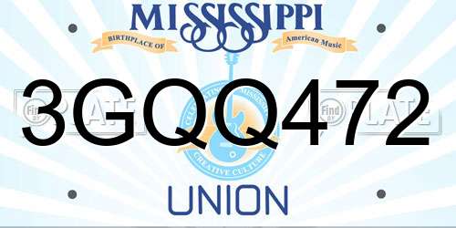 3GQQ472 Mississippi License Plate