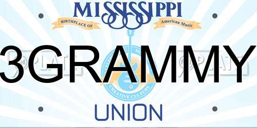 3GRAMMY Mississippi License Plate