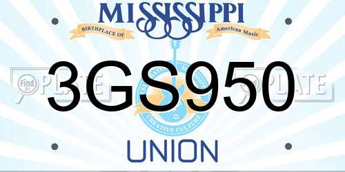 3GS950 Mississippi License Plate