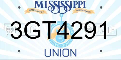 3GT4291 Mississippi License Plate