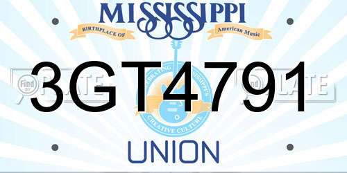 3GT4791 Mississippi License Plate