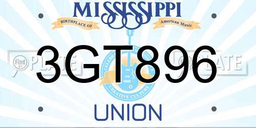 3GT896 Mississippi License Plate