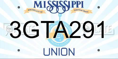 3GTA291 Mississippi License Plate