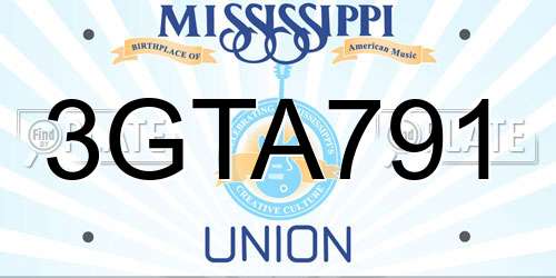 3GTA791 Mississippi License Plate