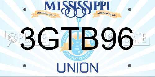 3GTB96 Mississippi License Plate