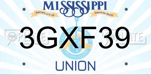 3GXF39 Mississippi License Plate