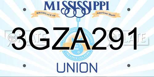 3GZA291 Mississippi License Plate