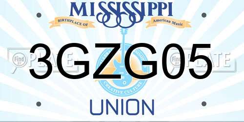 3GZG05 Mississippi License Plate