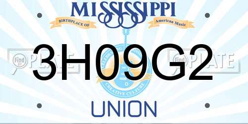 3H09G2 Mississippi License Plate