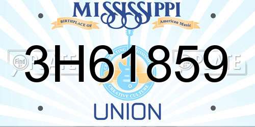 3H61859 Mississippi License Plate