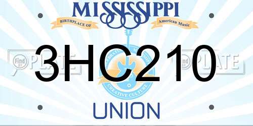 3HC210 Mississippi License Plate