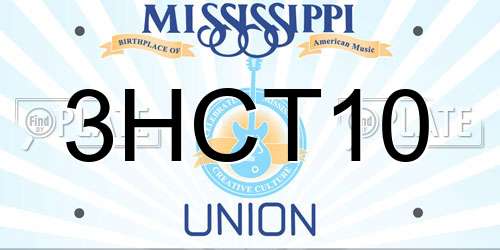 3HCT10 Mississippi License Plate