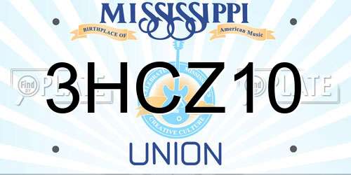 3HCZ10 Mississippi License Plate