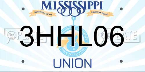 3HHL06 Mississippi License Plate