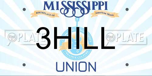3HILL Mississippi License Plate