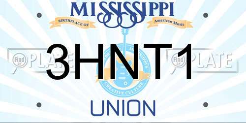 3HNT1 Mississippi License Plate