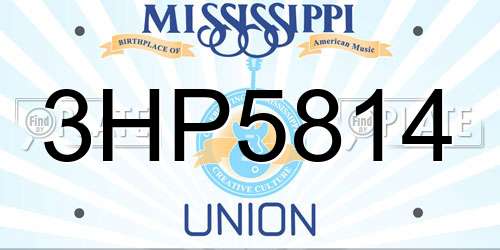 3HP5814 Mississippi License Plate