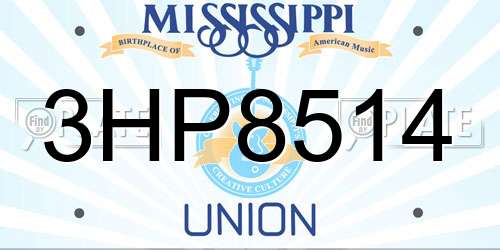 3HP8514 Mississippi License Plate