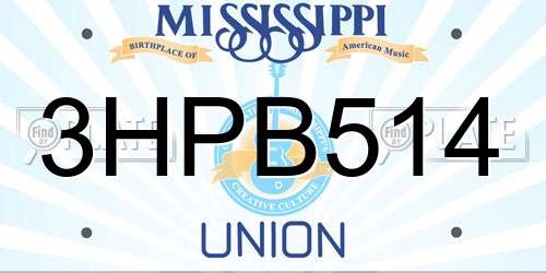 3HPB514 Mississippi License Plate