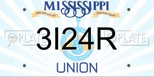 3I24R Mississippi License Plate